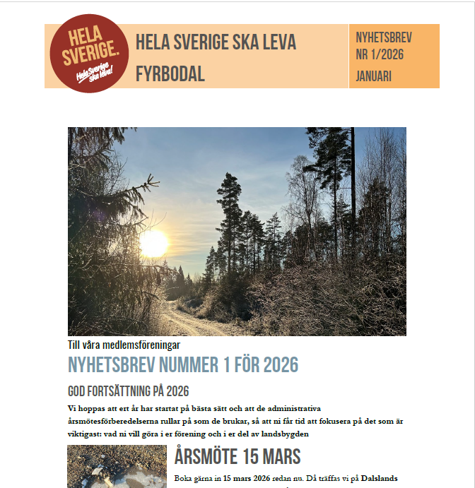 En skärmavbild av medlemsbladets första sida